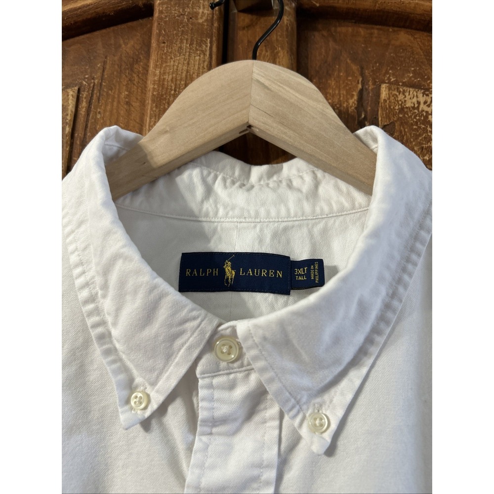 Mens Polo Ralph Lauren White Long Sleeve Oxford Shirt Sz 3XLT Tall